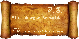 Pissenberger Bertolda névjegykártya